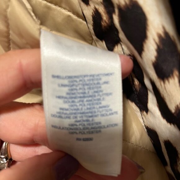 Lands End Leopard Print Raincoat size XS - Picture 3 of 5